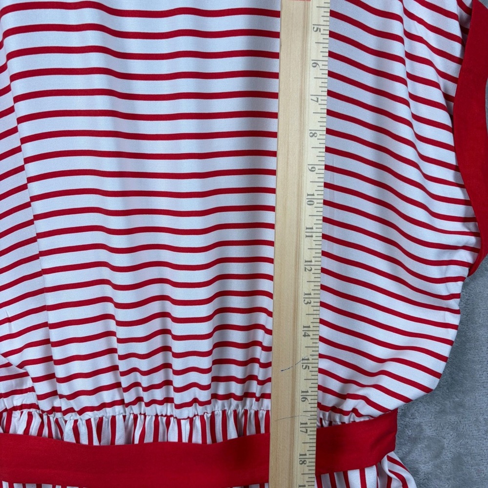 Hell Bunny Ahoy Dress XL UK 16 Red White Striped Nautical Retro Button Summer - Picture 11 of 14